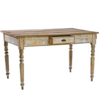 Table de campagne française Jaune Antique, vieillie, vers 1850