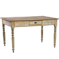 Table de campagne française Jaune Antique, vieillie, vers 1850