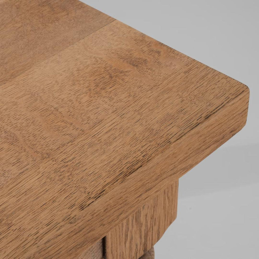 Table à manger vintage en chêne belge robuste, circa 1940