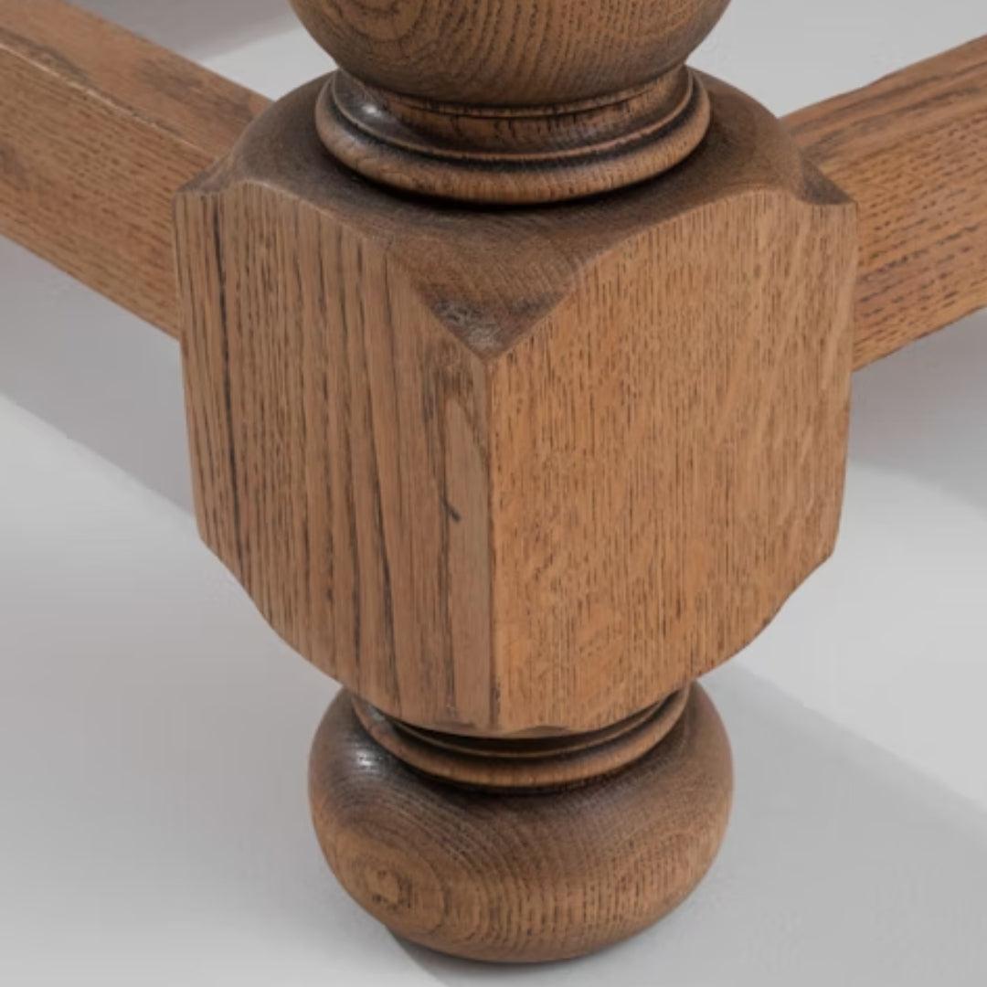 Table à manger vintage en chêne belge robuste, circa 1940