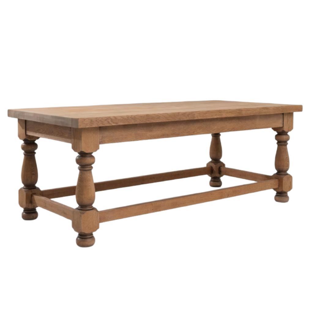 Table à manger vintage en chêne belge robuste, circa 1940
