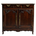 Buffet vitrine ancien en noyer datant des années 1800