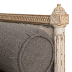 Lit de repos sofa en chêne blanc antique, style manoir français, vers 1900