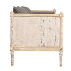 Lit de repos sofa en chêne blanc antique, style manoir français, vers 1900