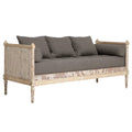 Lit de repos sofa en chêne blanc antique, style manoir français, vers 1900