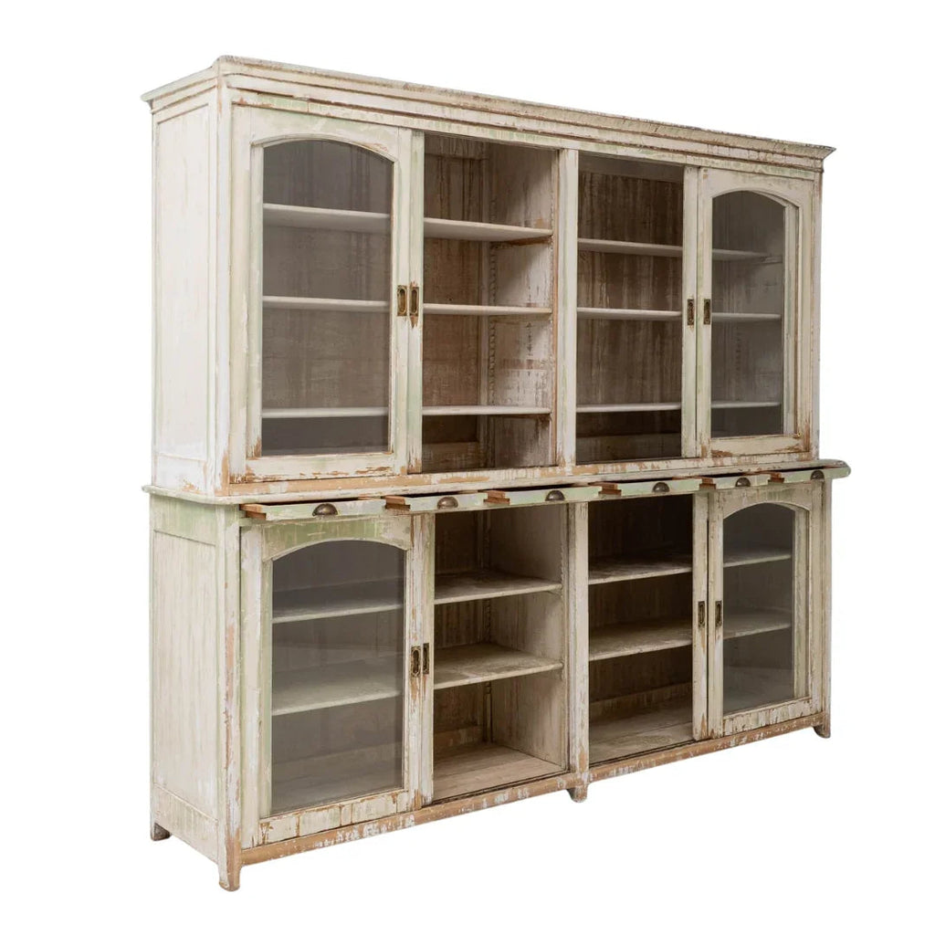 Vitrine Arched Patinée, Style Campagne Française, Circa 1900