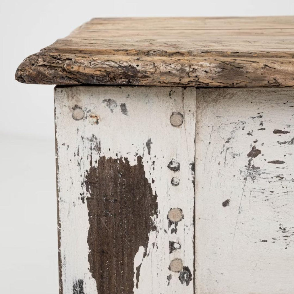 Table de ferme antique française, vers 1870