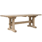 Table de salle à manger tréteaux de ferme française, circa 1920