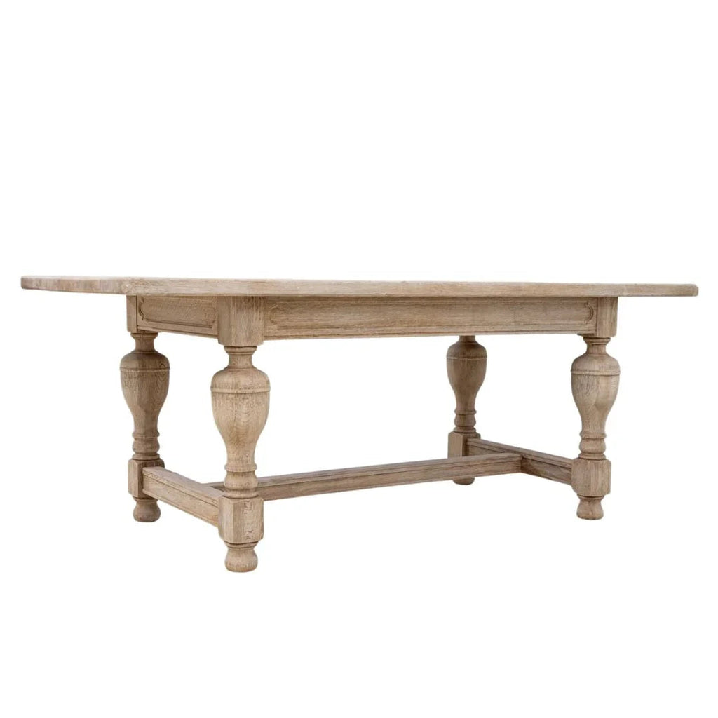 Table de salle à manger en chêne tourné, style campagnard, vers 1920