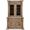 Cabinet belge sculpté du XIXe siècle avec verre, vers 1880