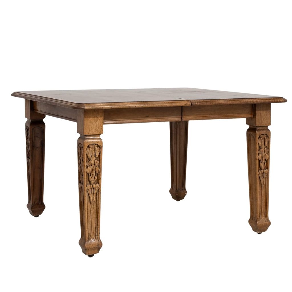 Table à manger à rallonges néo-gothique française en chêne, circa 1910