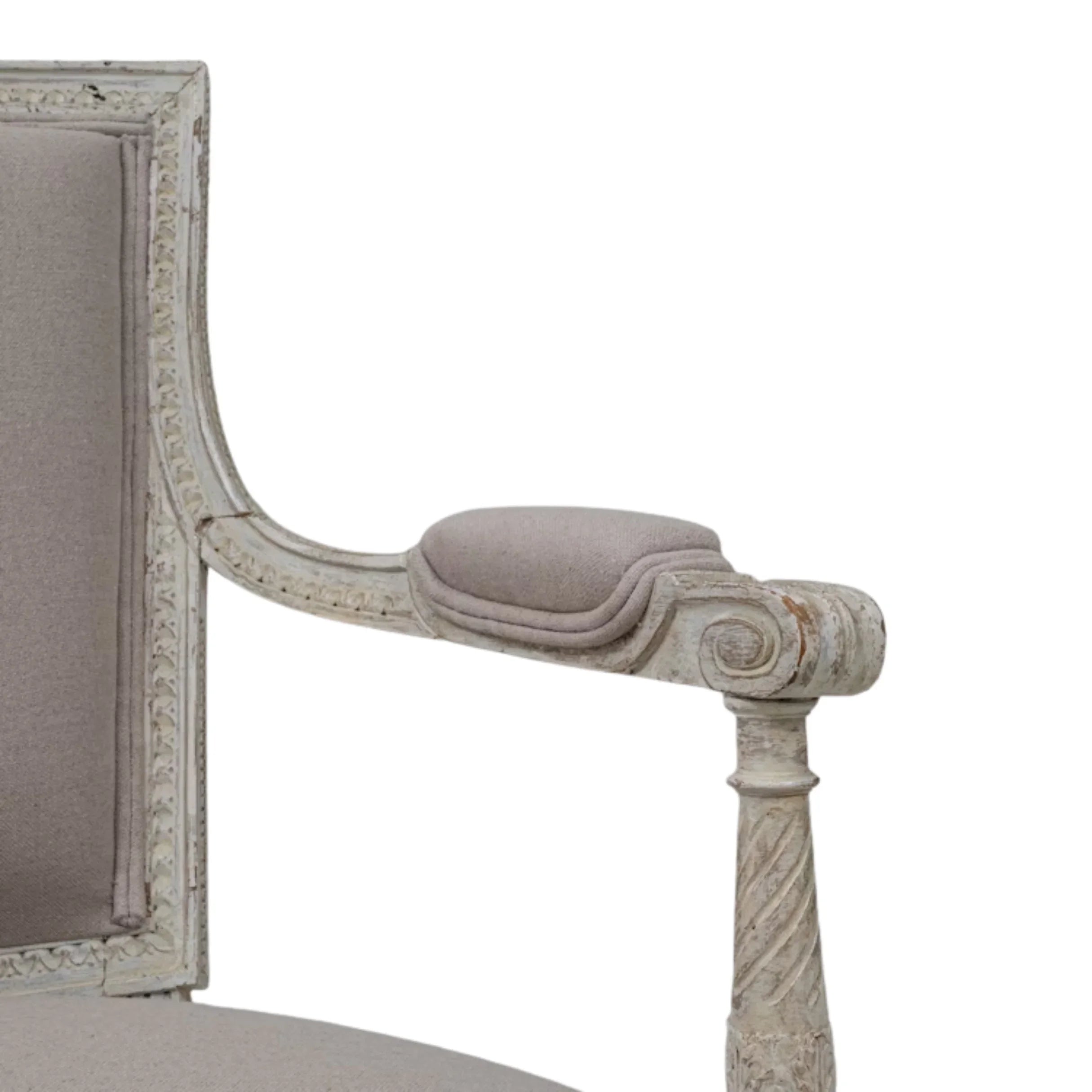 Causeuse taupe de style provincial français antique, vers 1900