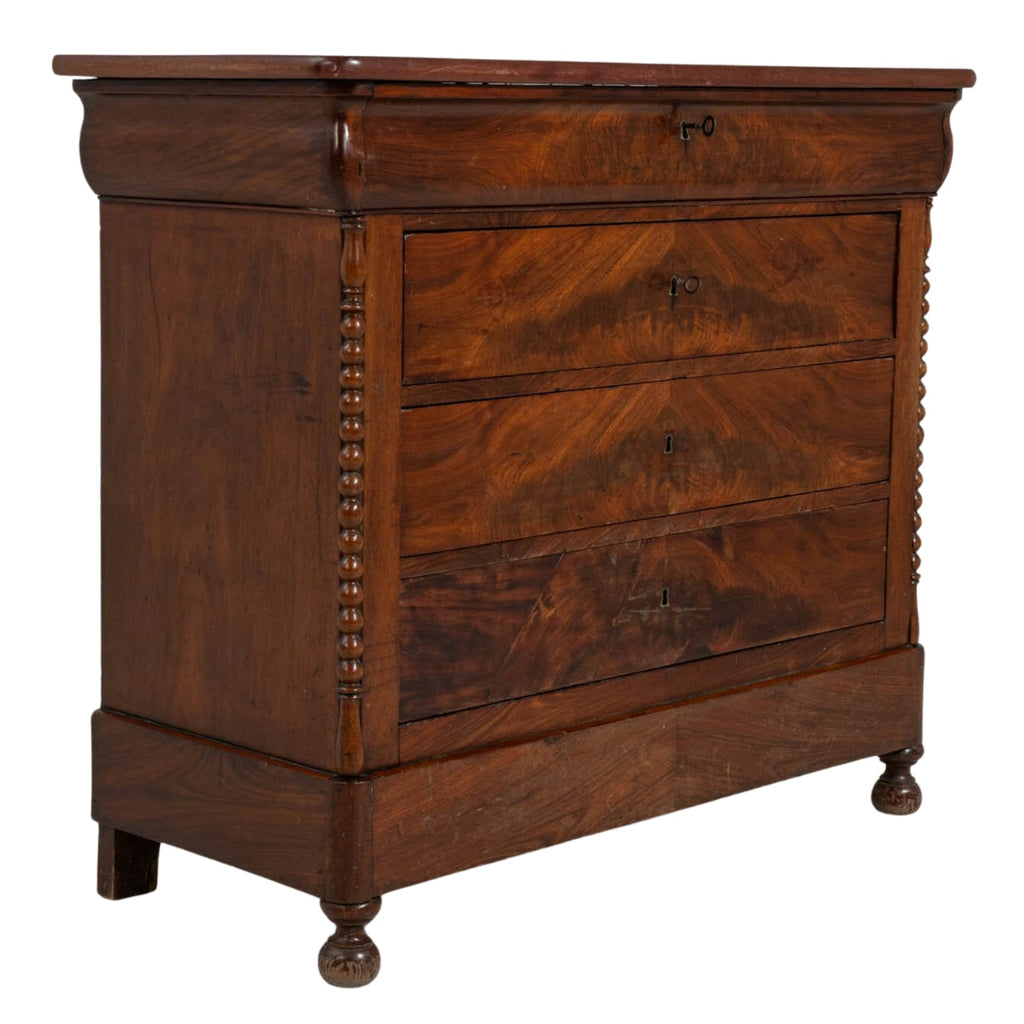 Commode française en noyer, circa 1870