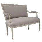 Causeuse taupe de style provincial français antique, vers 1900