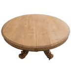 Grande table de salle à manger piédestal en chêne sculpté du Château, vers 1880