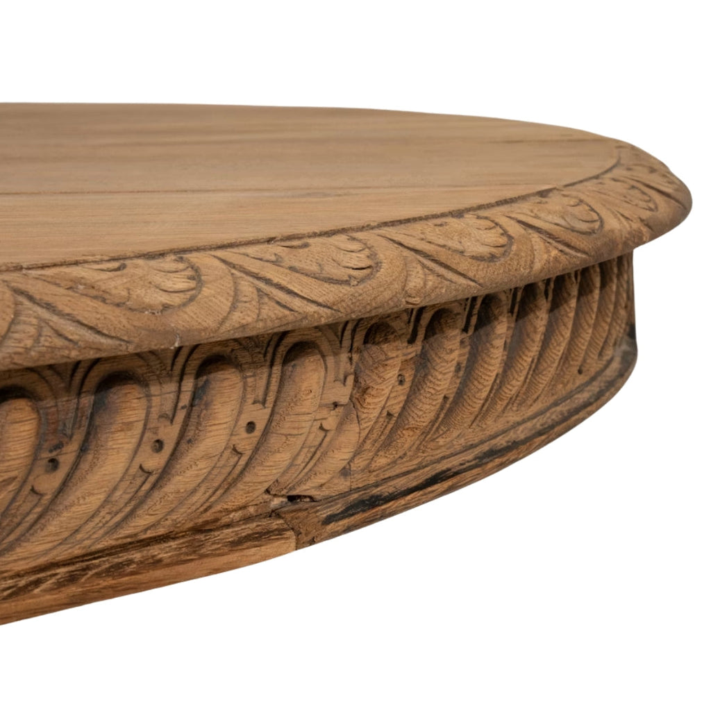 Grande table de salle à manger piédestal en chêne sculpté du Château, vers 1880