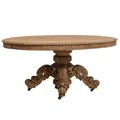 Grande table de salle à manger piédestal en chêne sculpté du Château, vers 1880