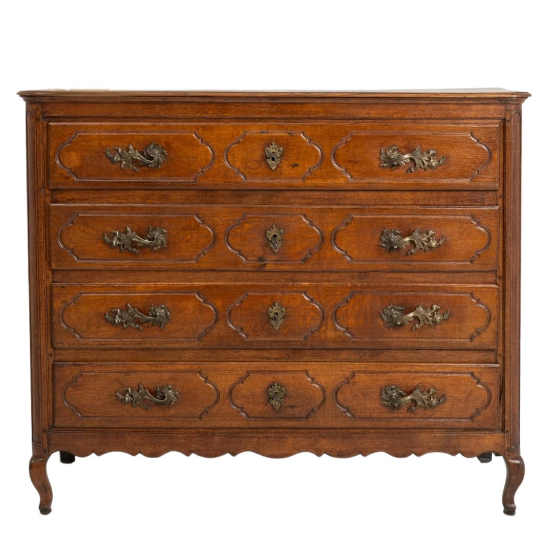 Commode Louis XV en Noyer, Circa 1870