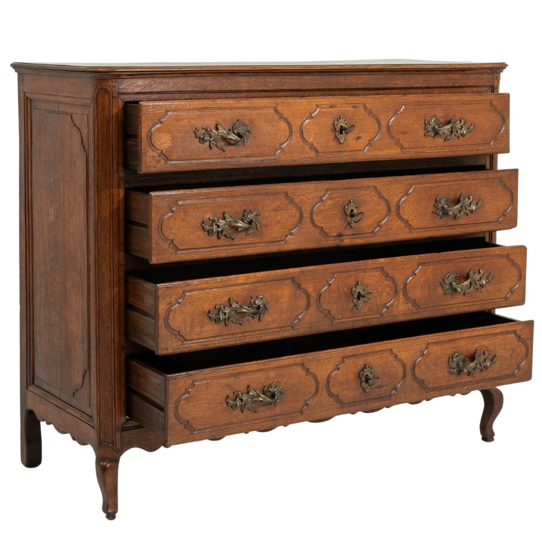 Commode Louis XV en Noyer, Circa 1870