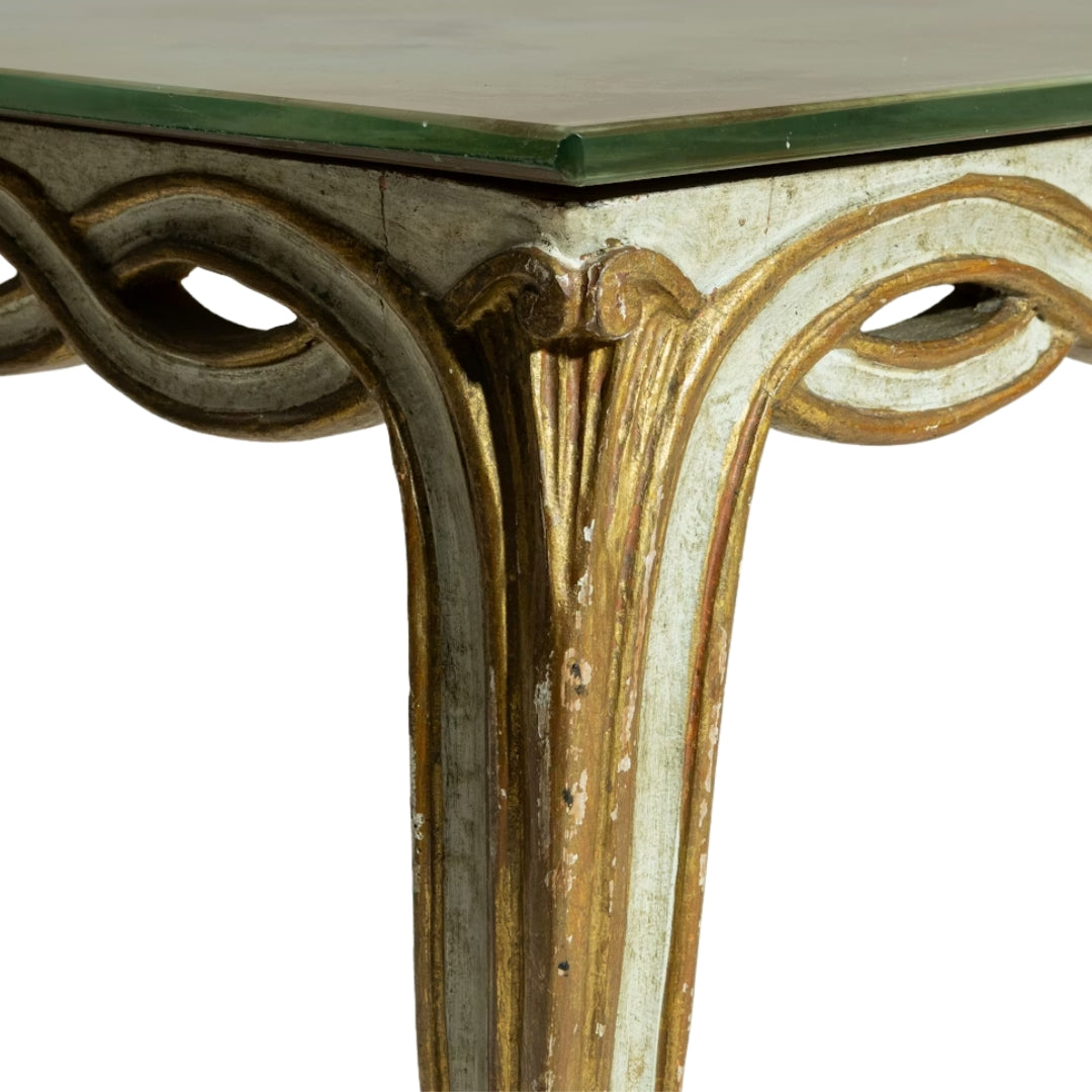 Table basse entrelacée en bronze doré raffiné, vers 1940