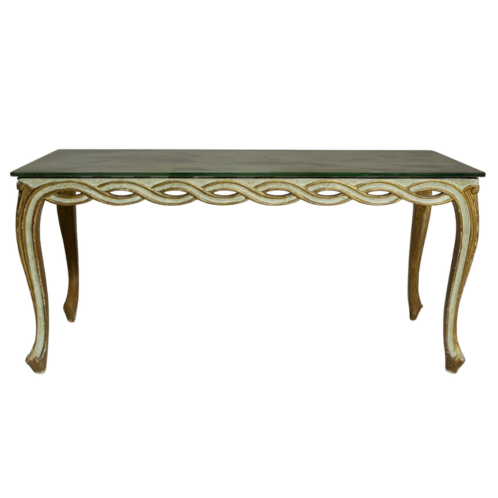 Table basse entrelacée en bronze doré raffiné, vers 1940