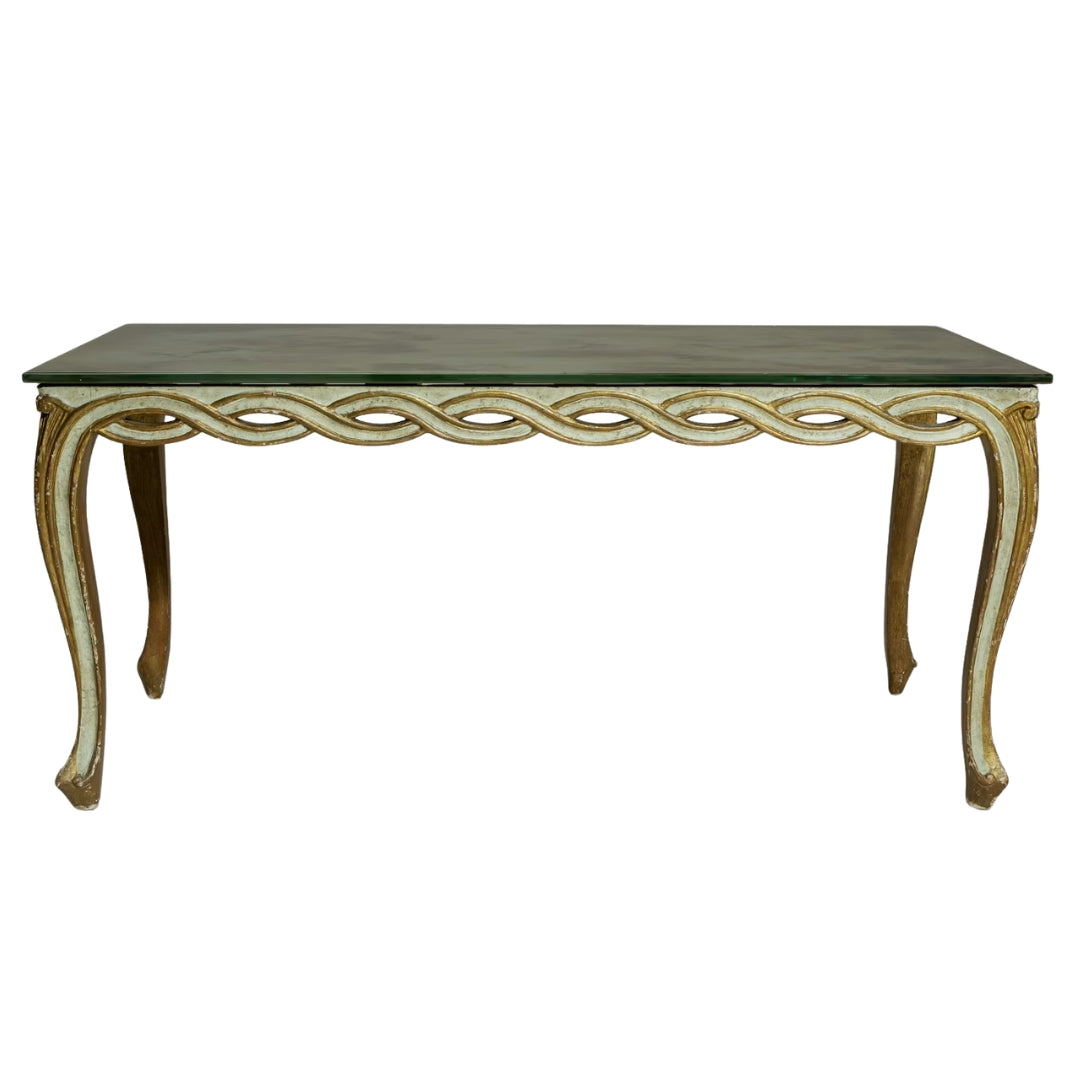 Table basse entrelacée en bronze doré raffiné, vers 1940