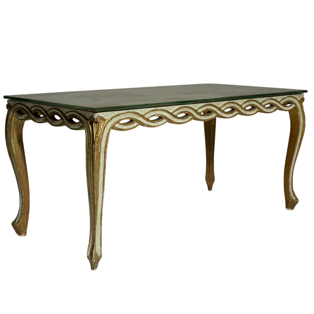 Table basse entrelacée en bronze doré raffiné, vers 1940