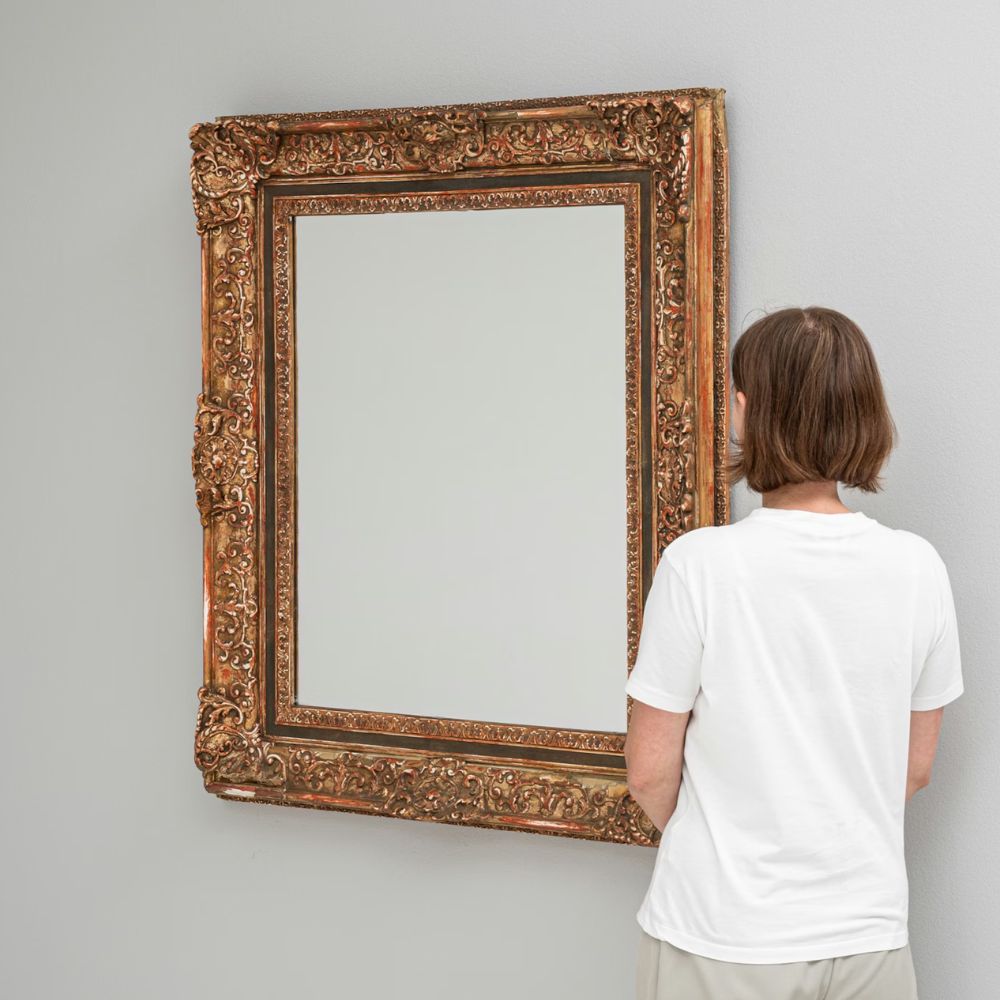 Miroir français antique orné de la Renaissance, environ 1880
