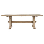 Table de salle à manger tréteaux de ferme française, circa 1920