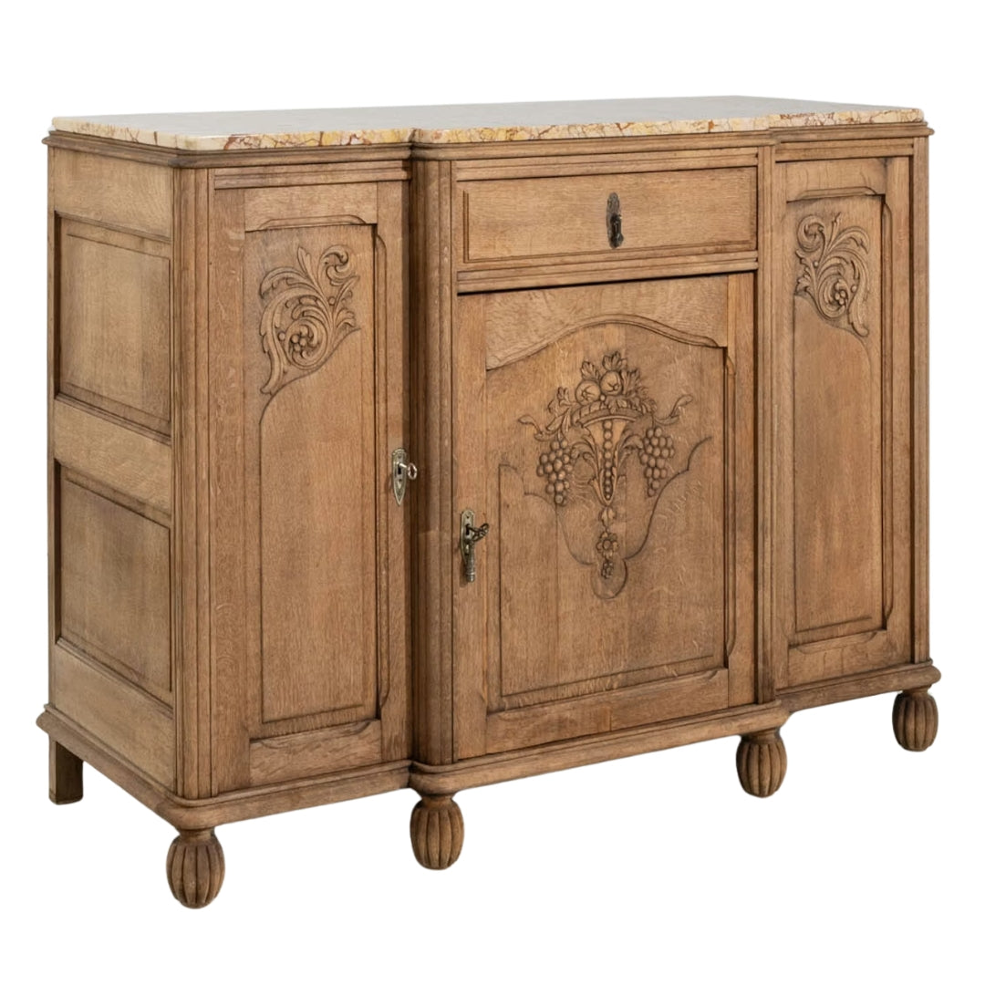 Buffet Belle Époque en chêne sculpté, style français, vers 1910