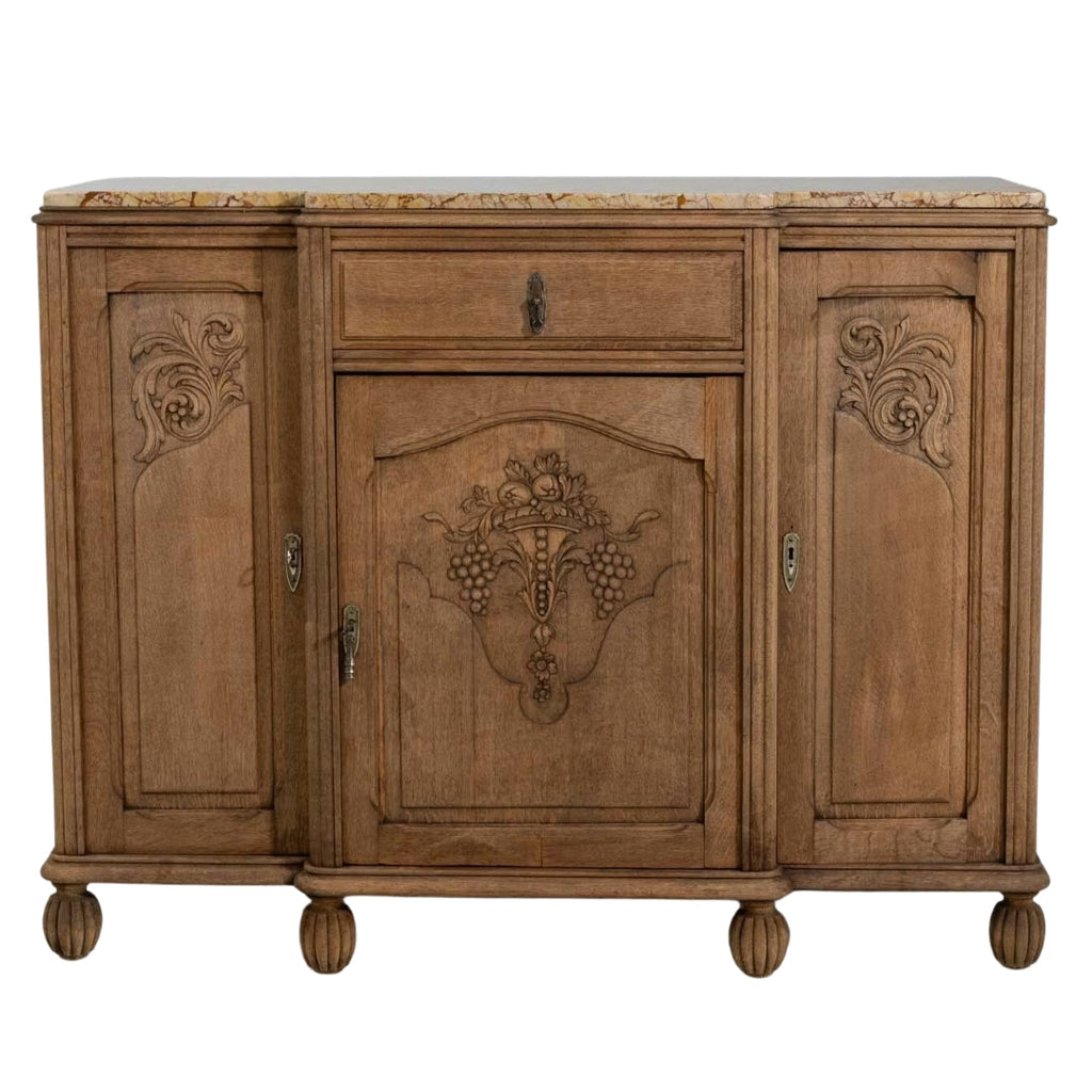 Buffet Belle Époque en chêne sculpté, style français, vers 1910