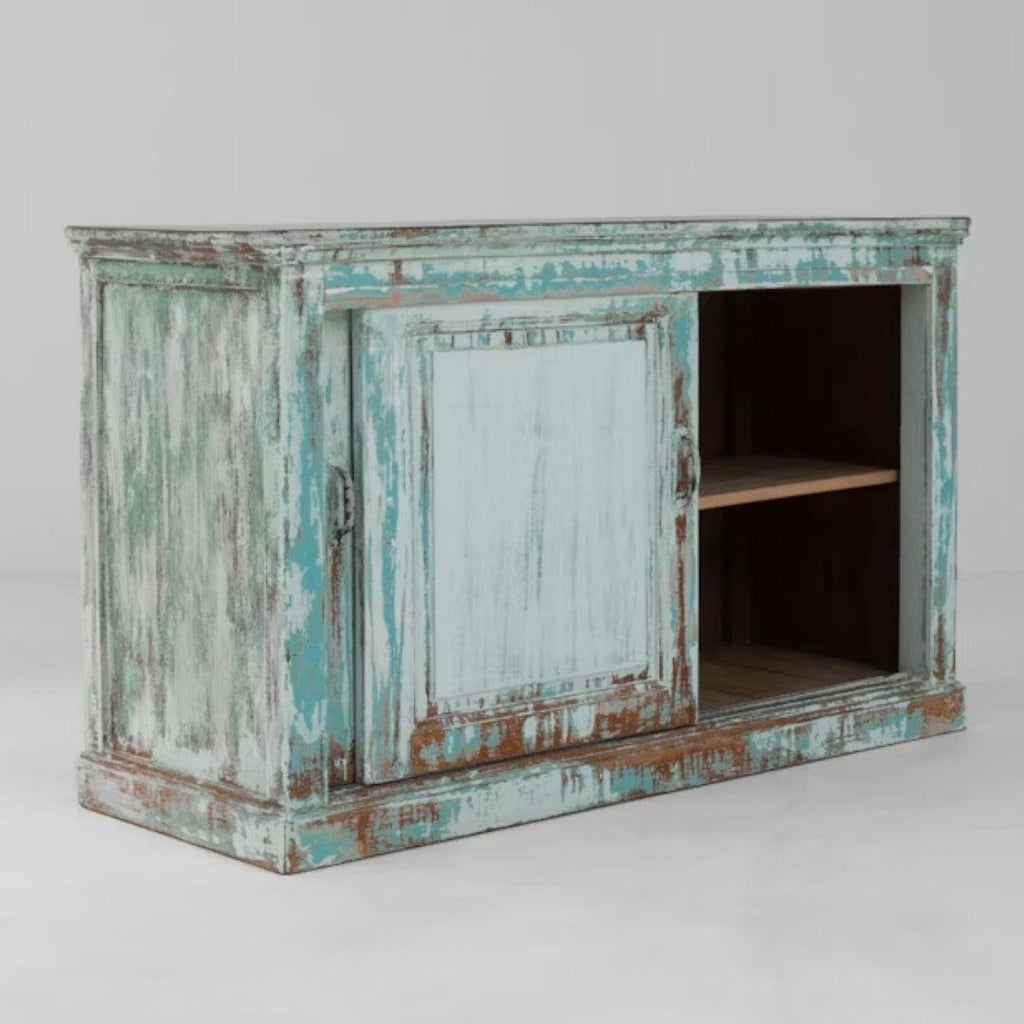 Bahut Aqua Bleu Style Campagne Française, Vers 1850