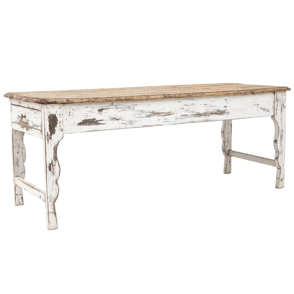 Table de ferme antique française, vers 1870