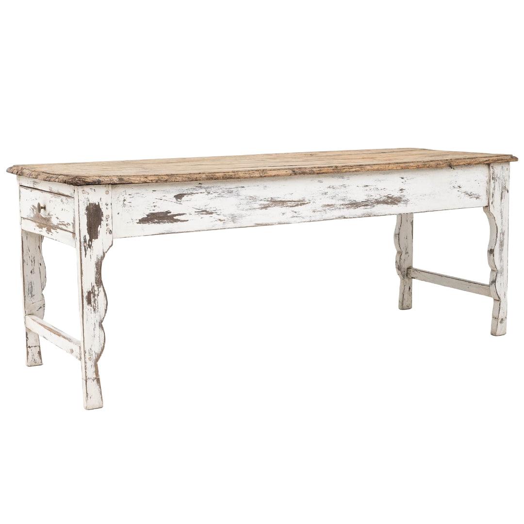 Table de ferme antique française, vers 1870
